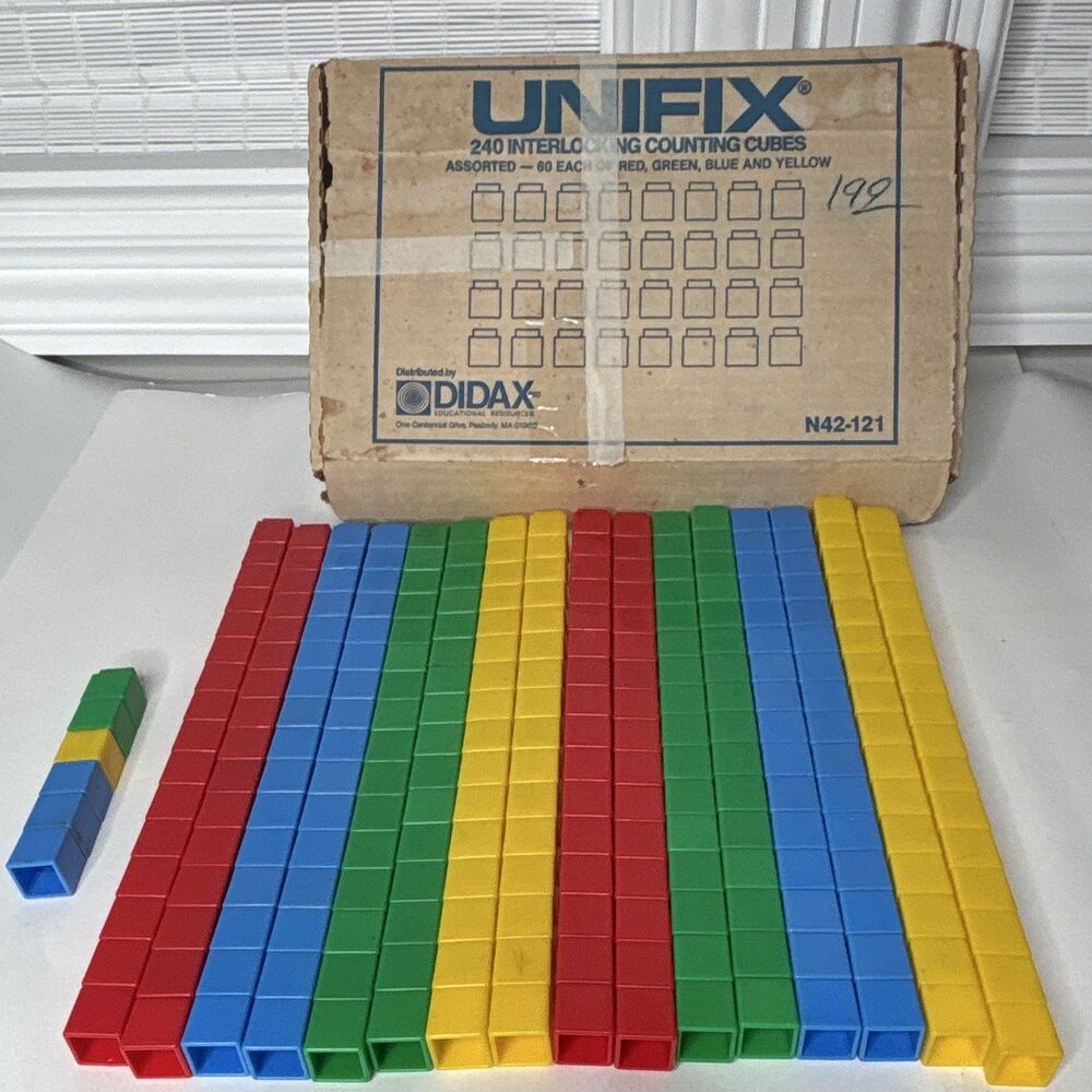 Vintage Unifix Interlocking Counting Cubes Lot 262 DidaX Math Manipulatives